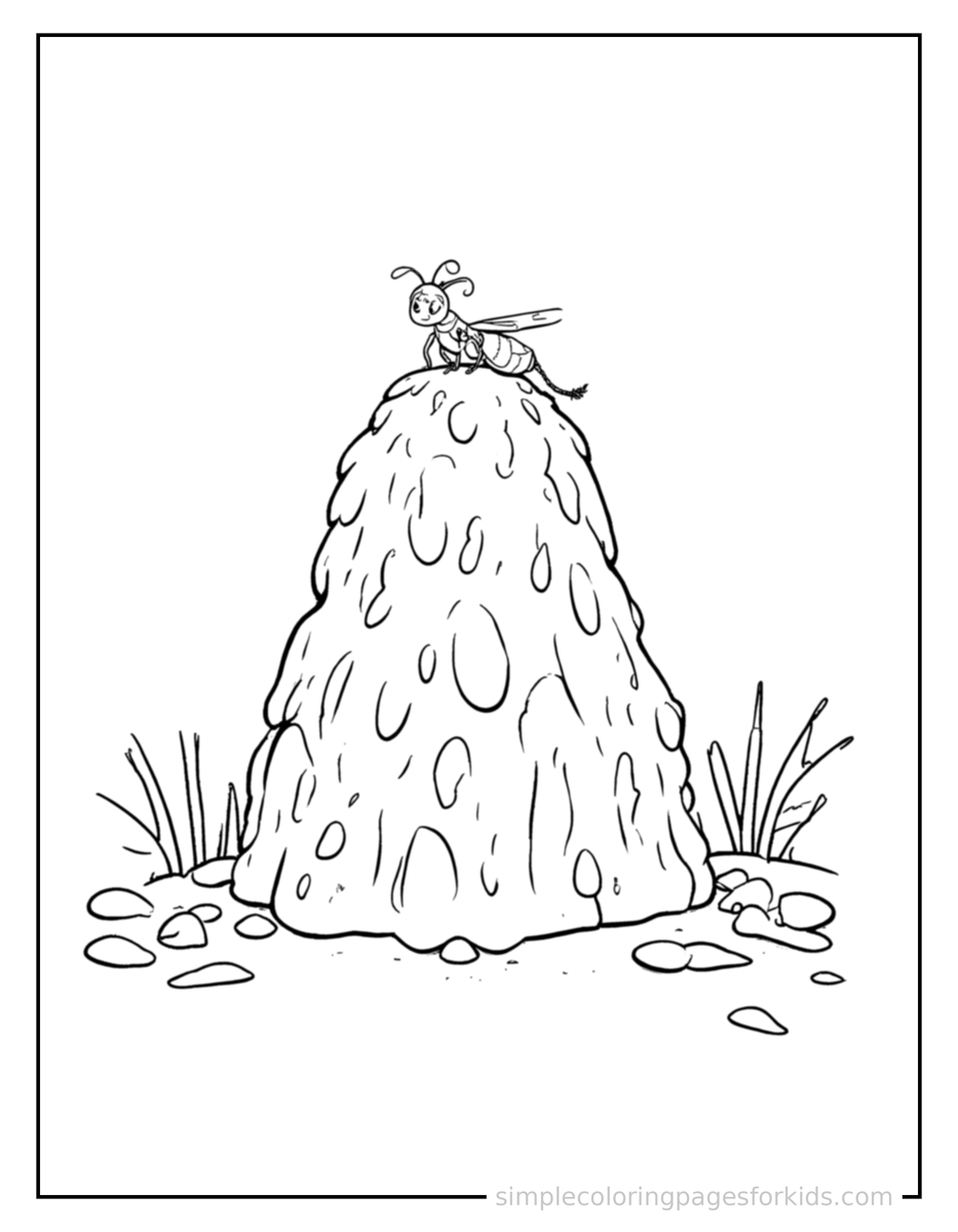 Sparkling Busy Anthill Coloring Page