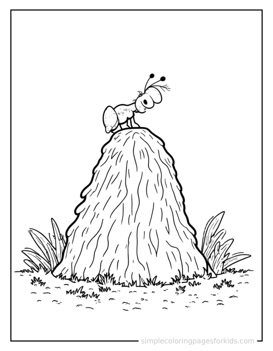 Coloring Scene 3 Busy Anthill Coloring Page