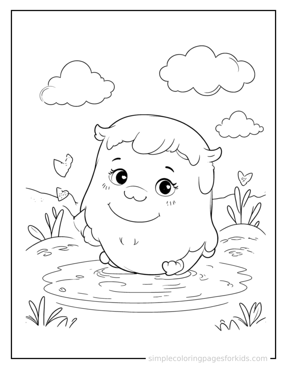 Puddle Reflecting The Sky Coloring Pages
