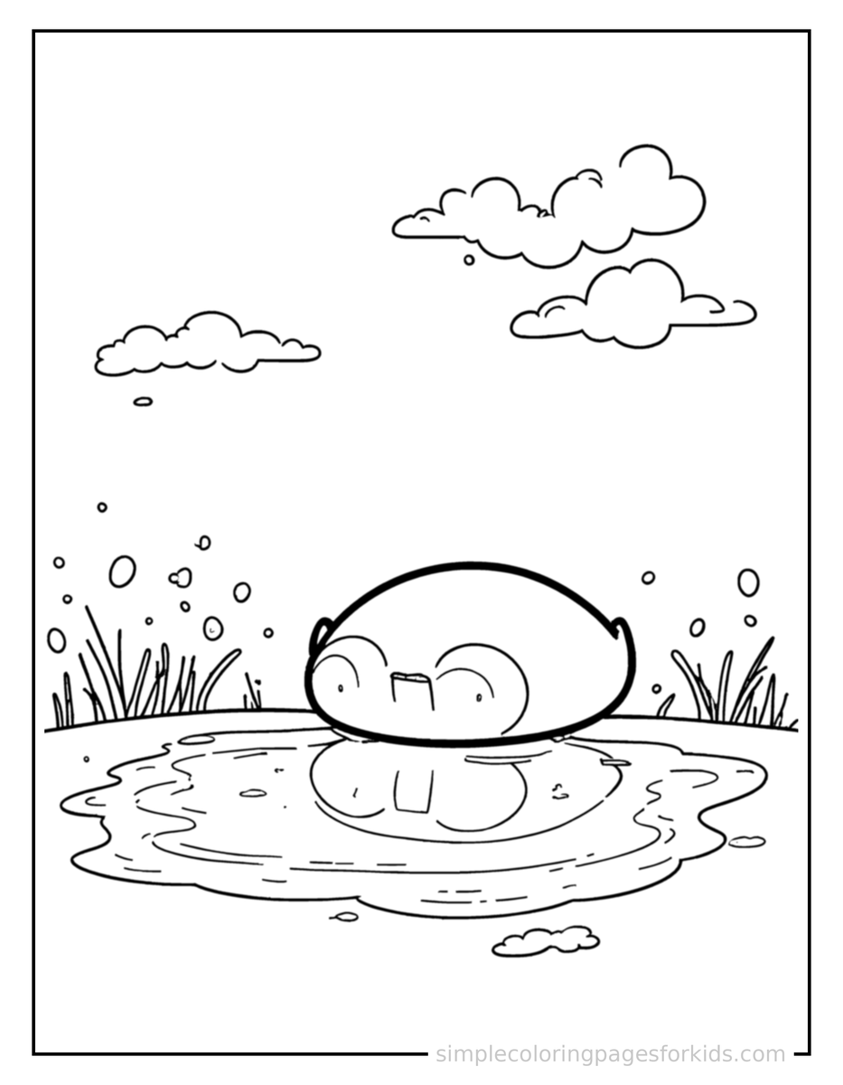 Reflecting Puddle Reflecting The Sky Coloring Page