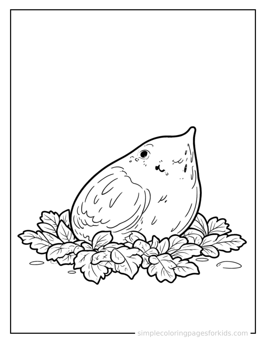 Coloring Scene 3 Pile Of Autumn Leaves Coloring Page