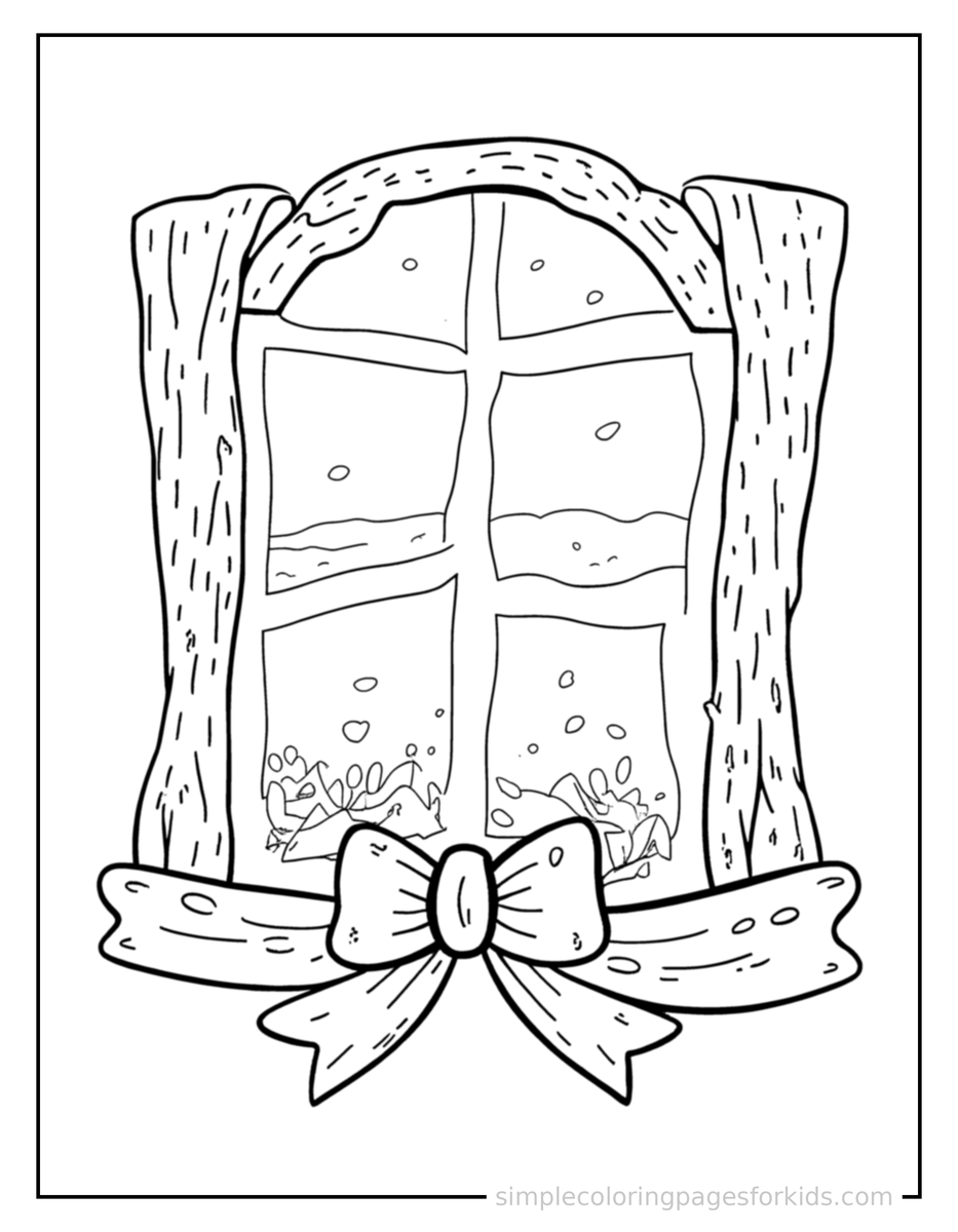 Coloring Scene 4 Frost Patterns On A Window Coloring Page