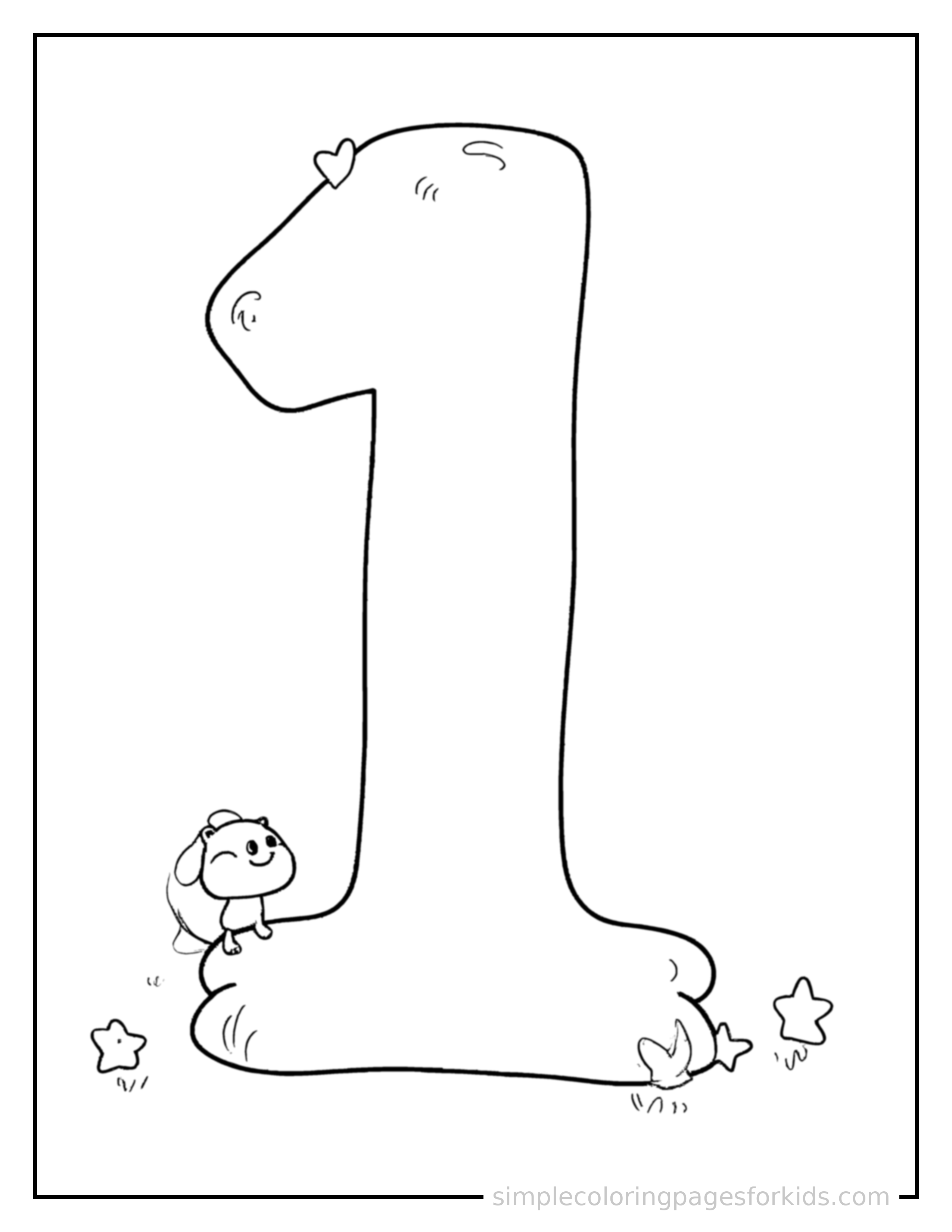 Printable numbers coloring page for kids