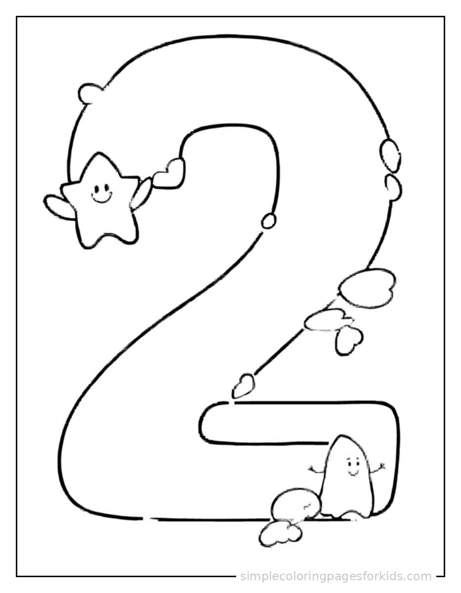 Printable numbers coloring page for kids
