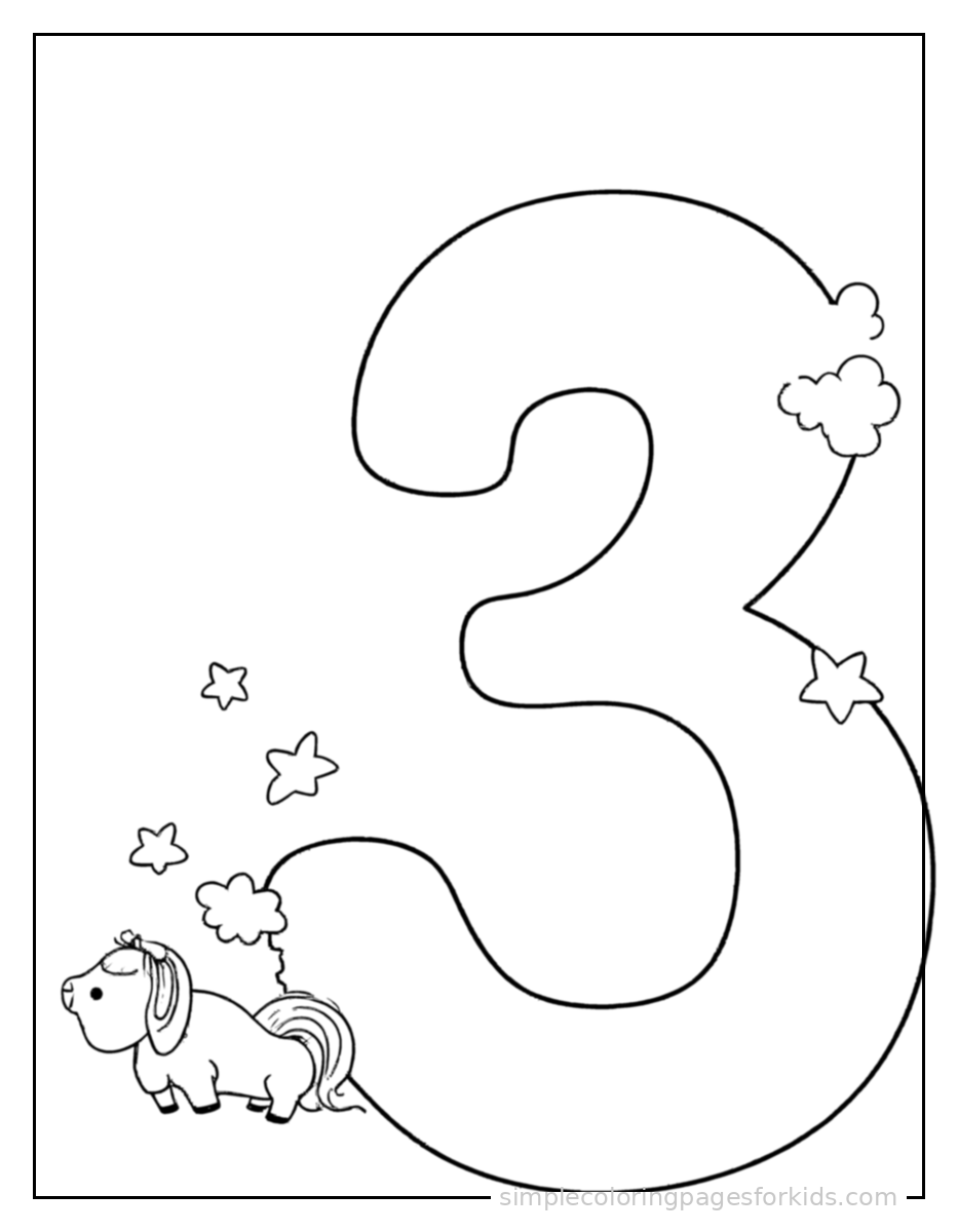 Printable numbers coloring page for kids