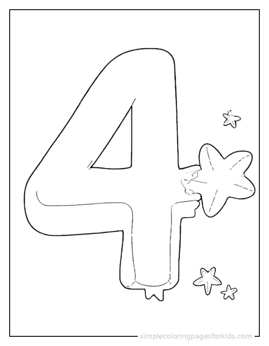 Printable numbers coloring page for kids