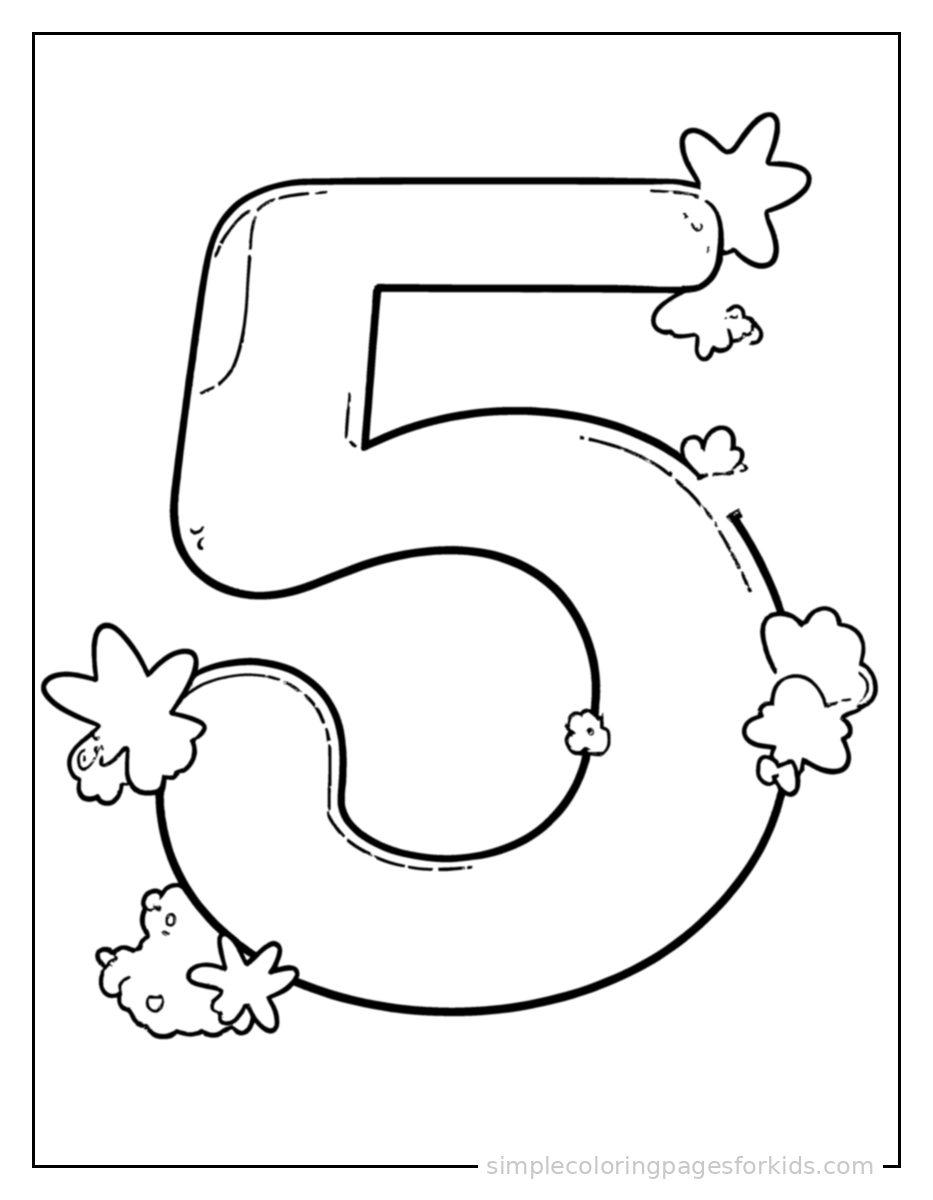 Printable numbers coloring page for kids