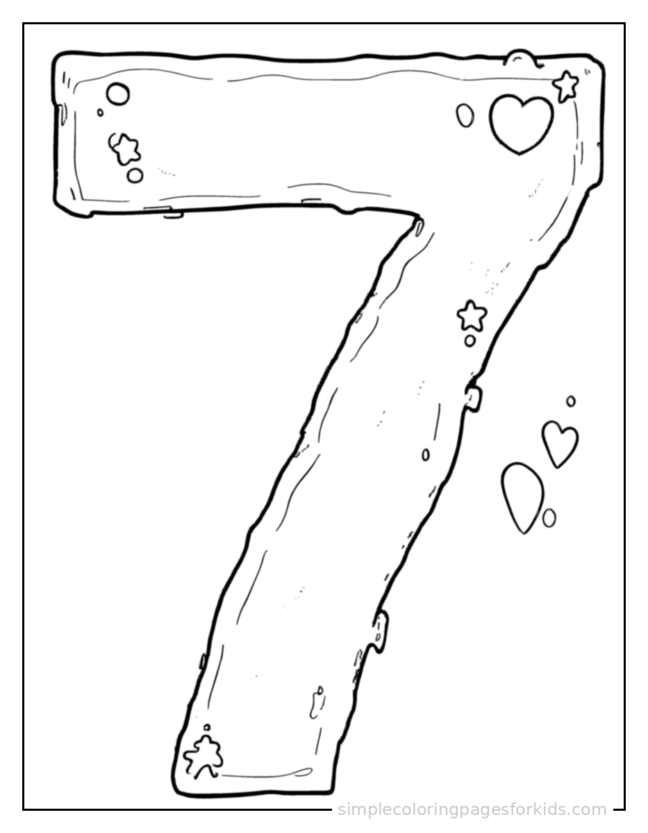 Printable numbers coloring page for kids