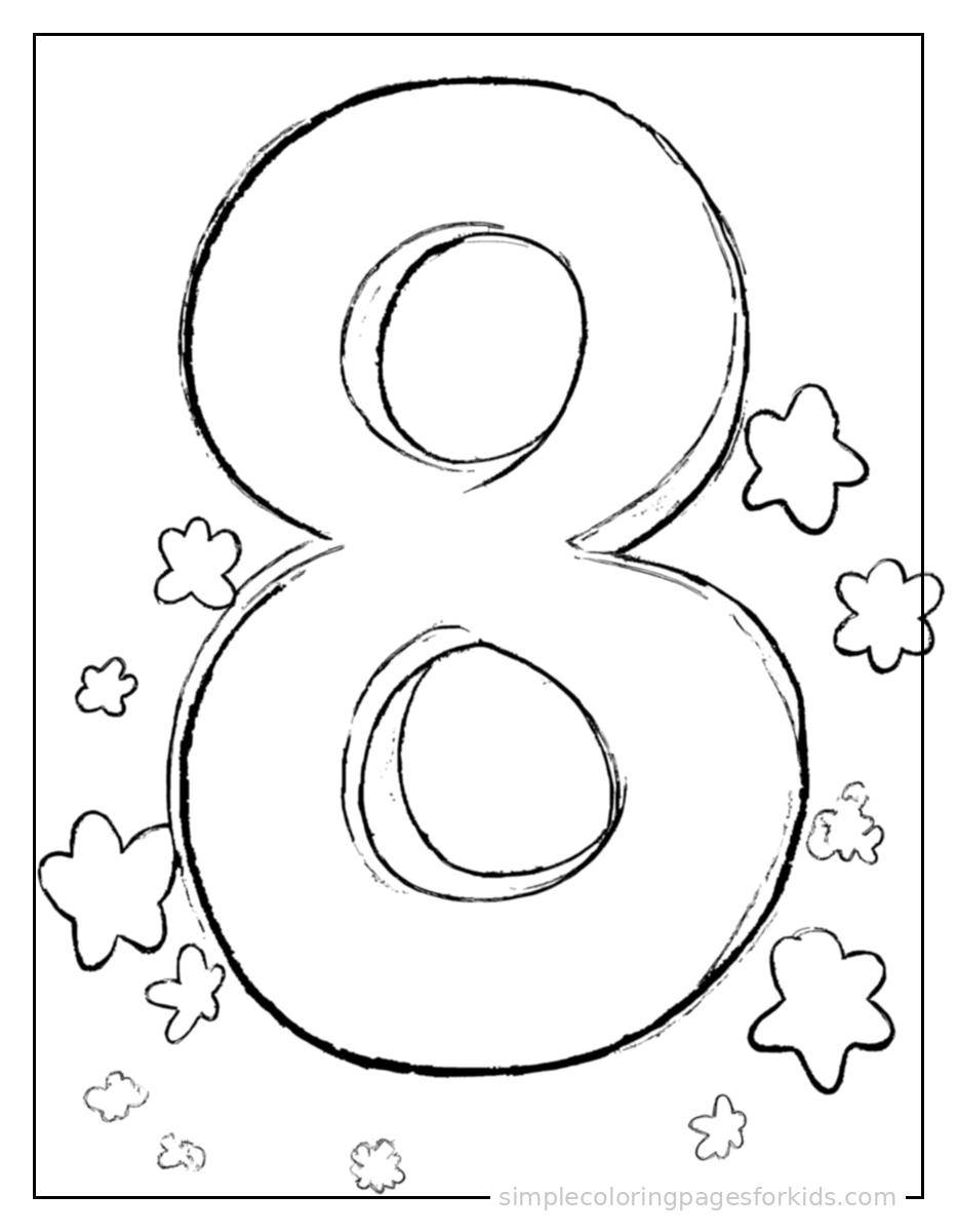 Printable numbers coloring page for kids