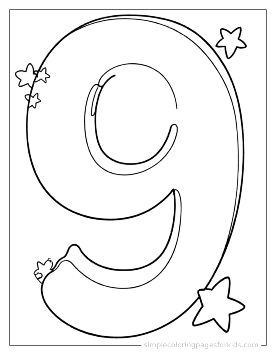 Printable numbers coloring page for kids