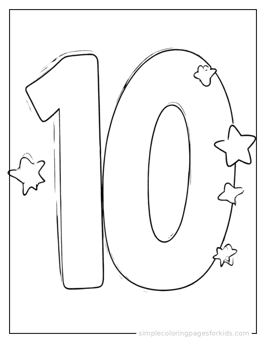 Printable numbers coloring page for kids