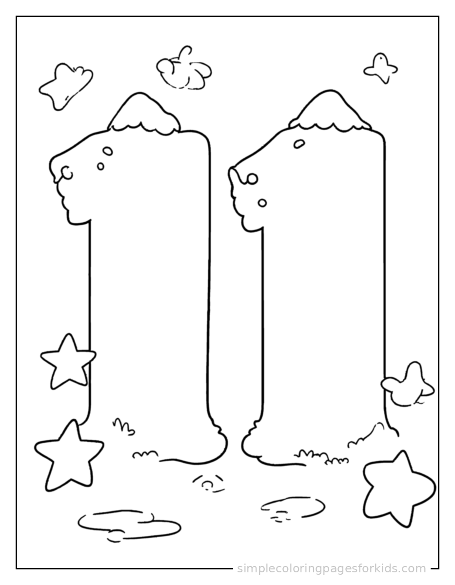 Printable numbers coloring page for kids