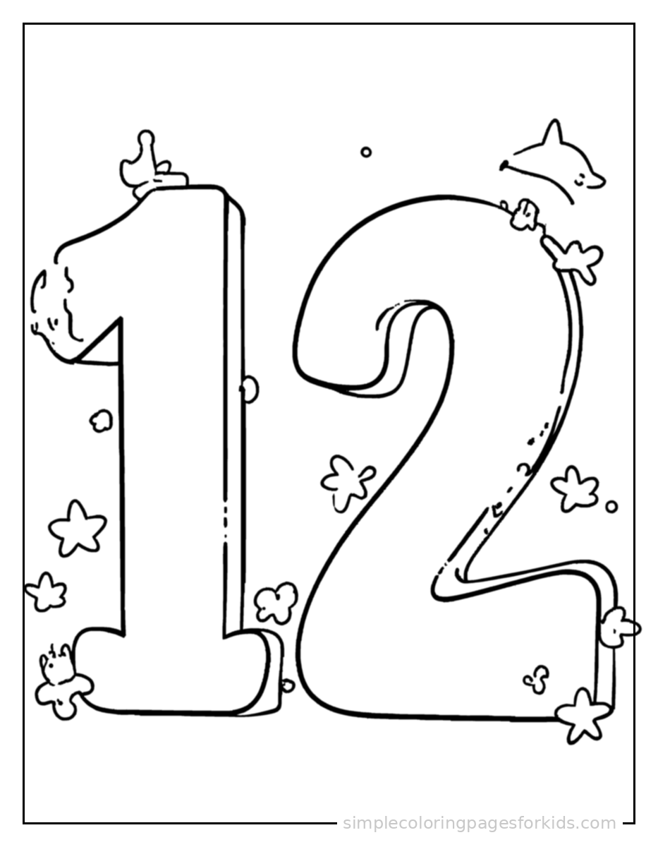 Printable numbers coloring page for kids