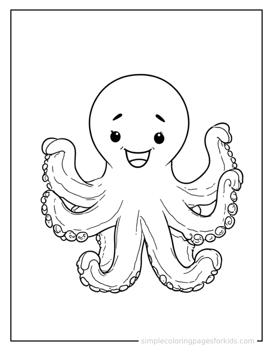 Proud Octopus Coloring Page