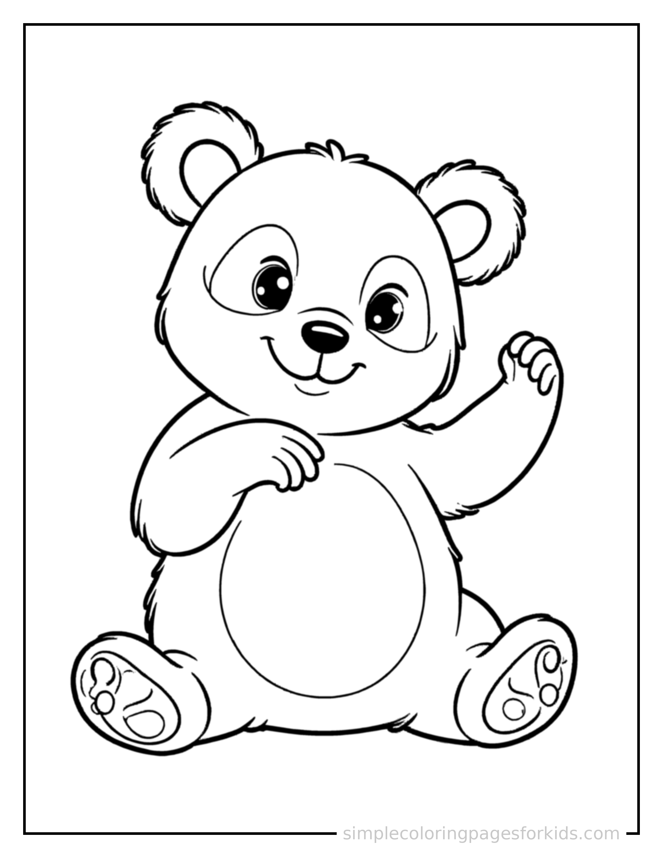 Printable panda coloring page for kids