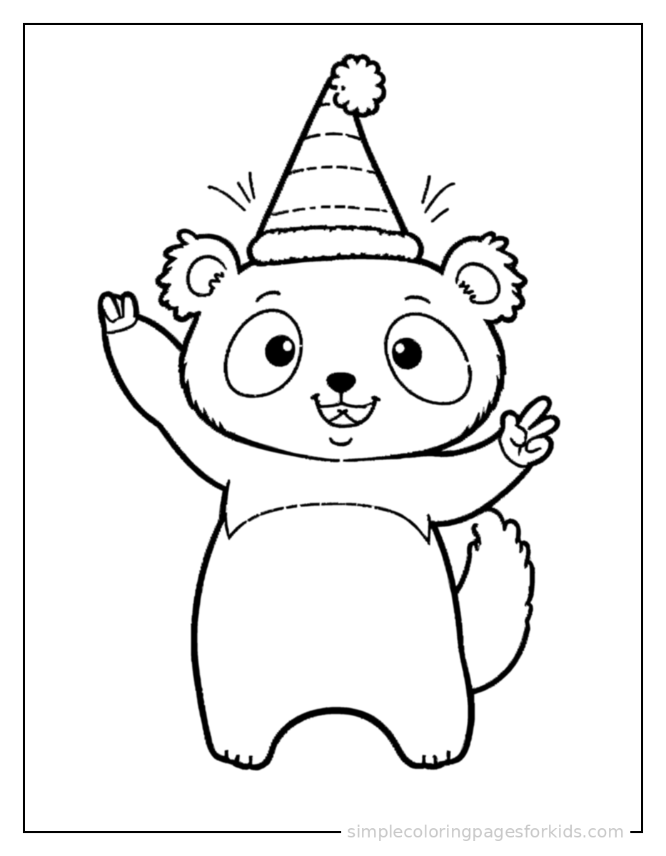 Printable panda coloring page for kids