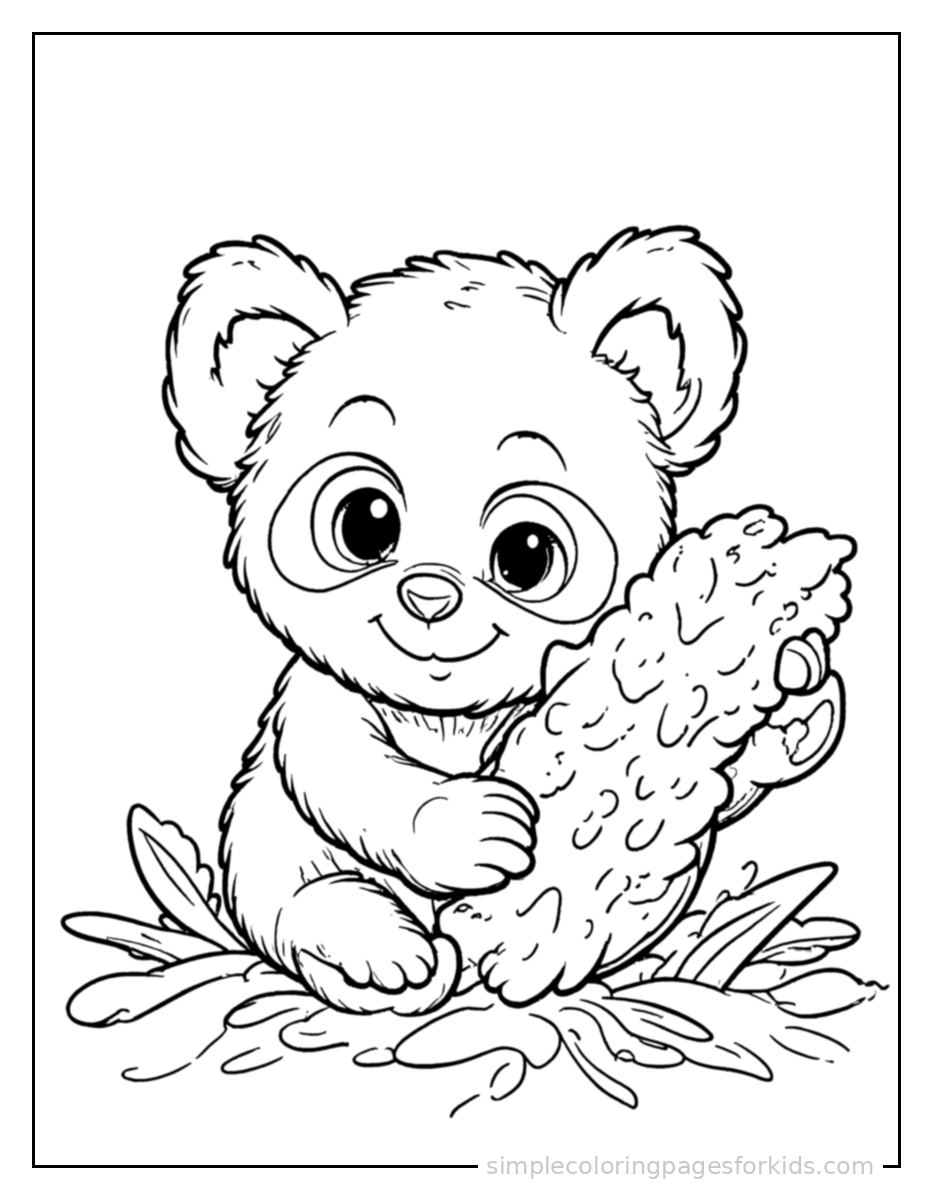 Printable panda coloring page for kids