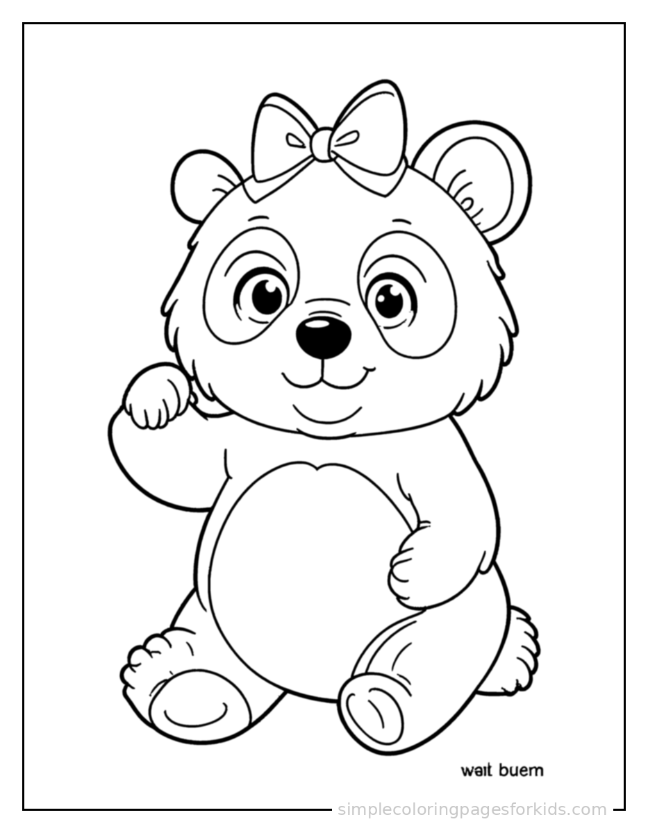 Printable panda coloring page for kids