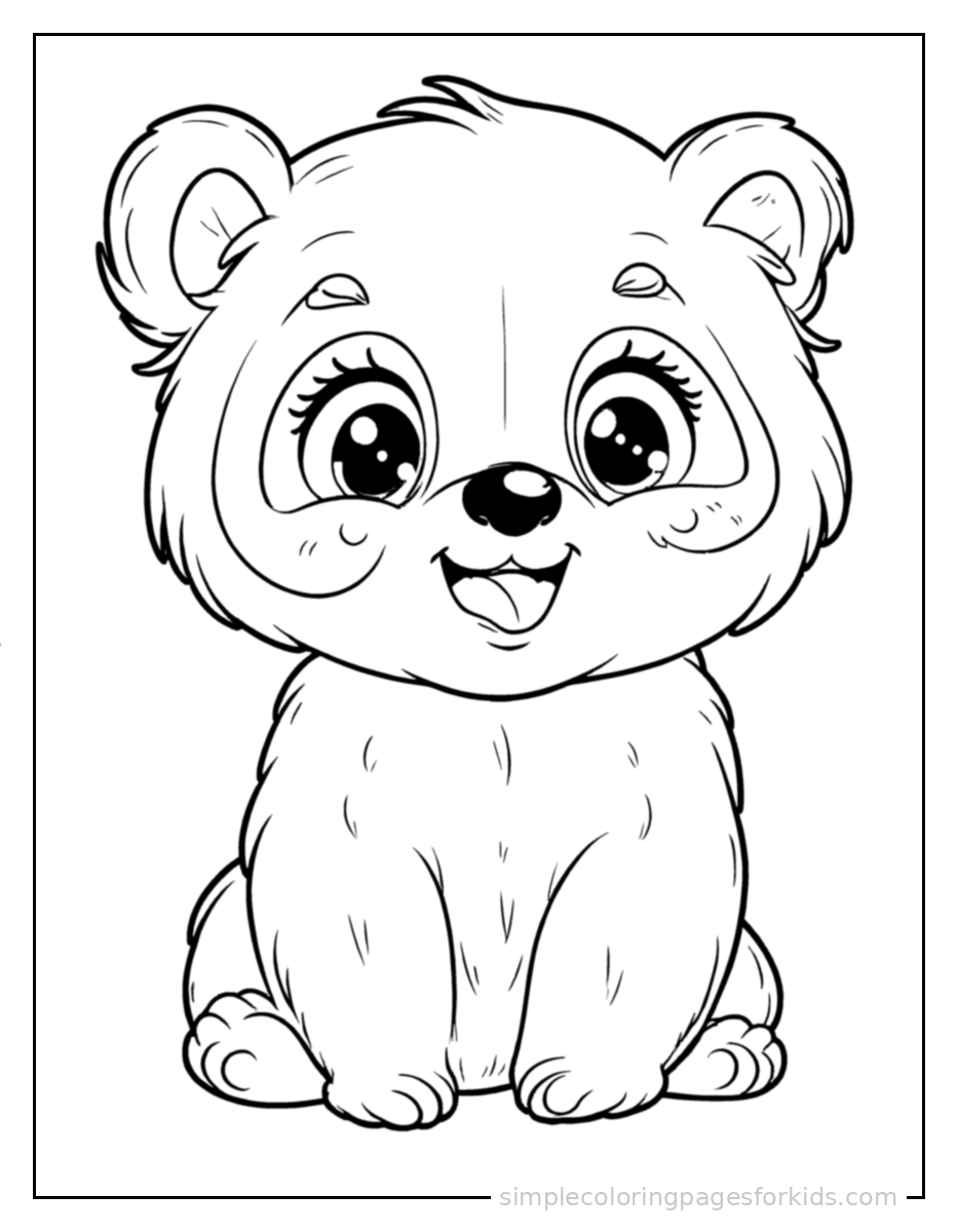 Printable panda coloring page for kids