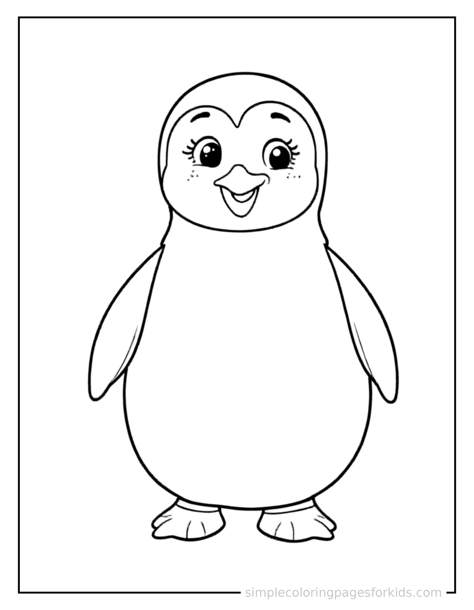 Proud Penguin Coloring Page