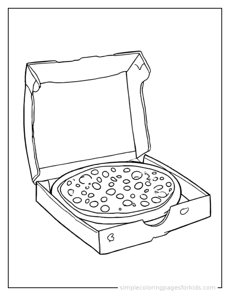 Printable pizza coloring page for kids