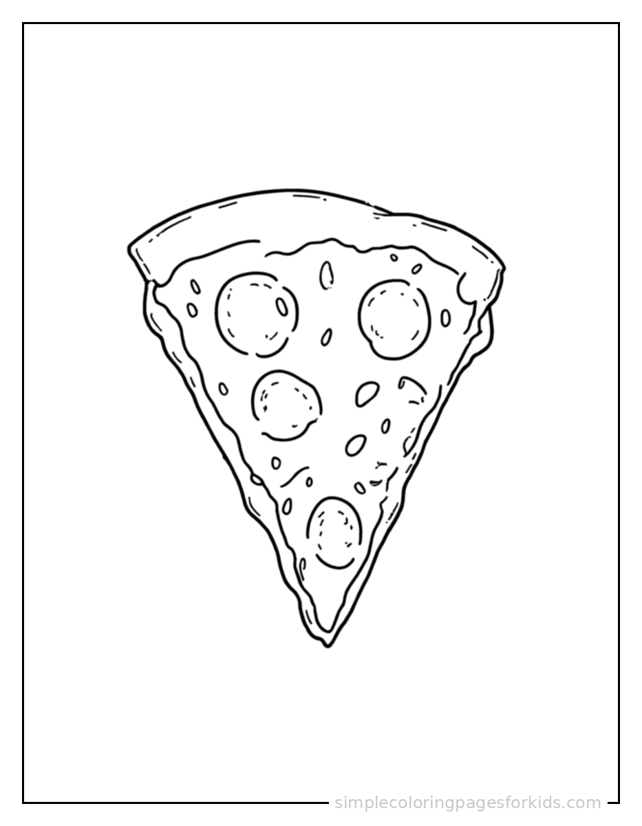 Printable pizza coloring page for kids