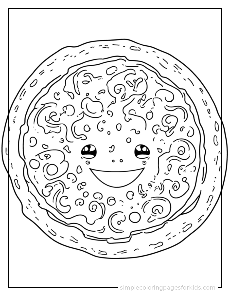 Printable pizza coloring page for kids