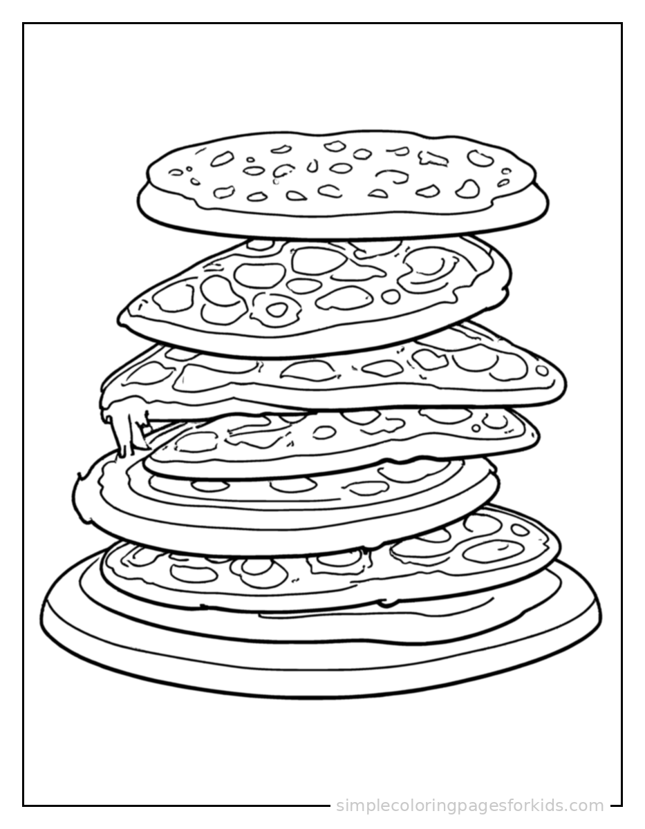 Printable pizza coloring page for kids