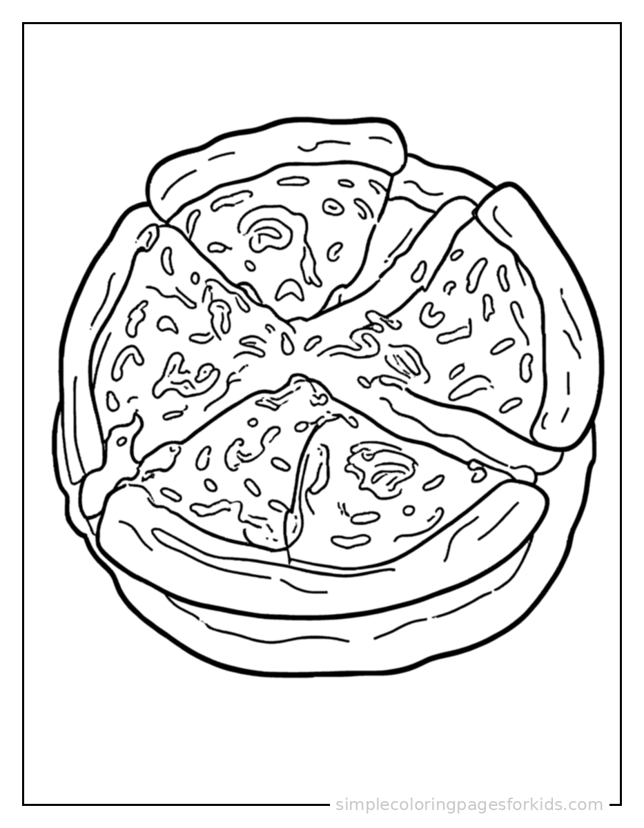Printable pizza coloring page for kids