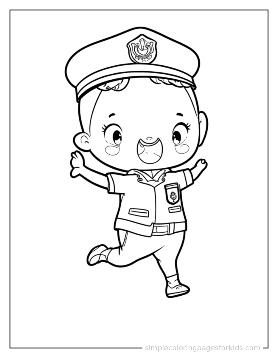 Printable police officer coloring page for kids