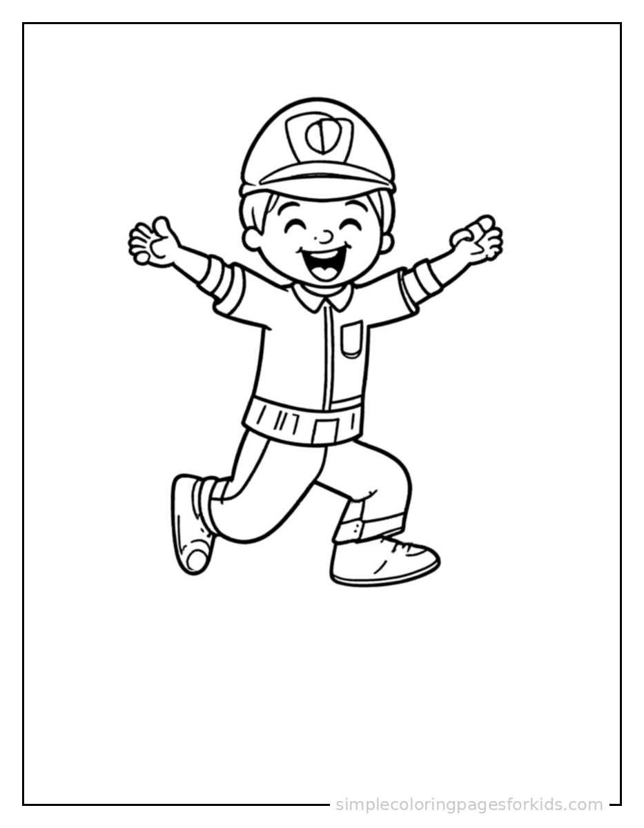 Printable police officer coloring page for kids