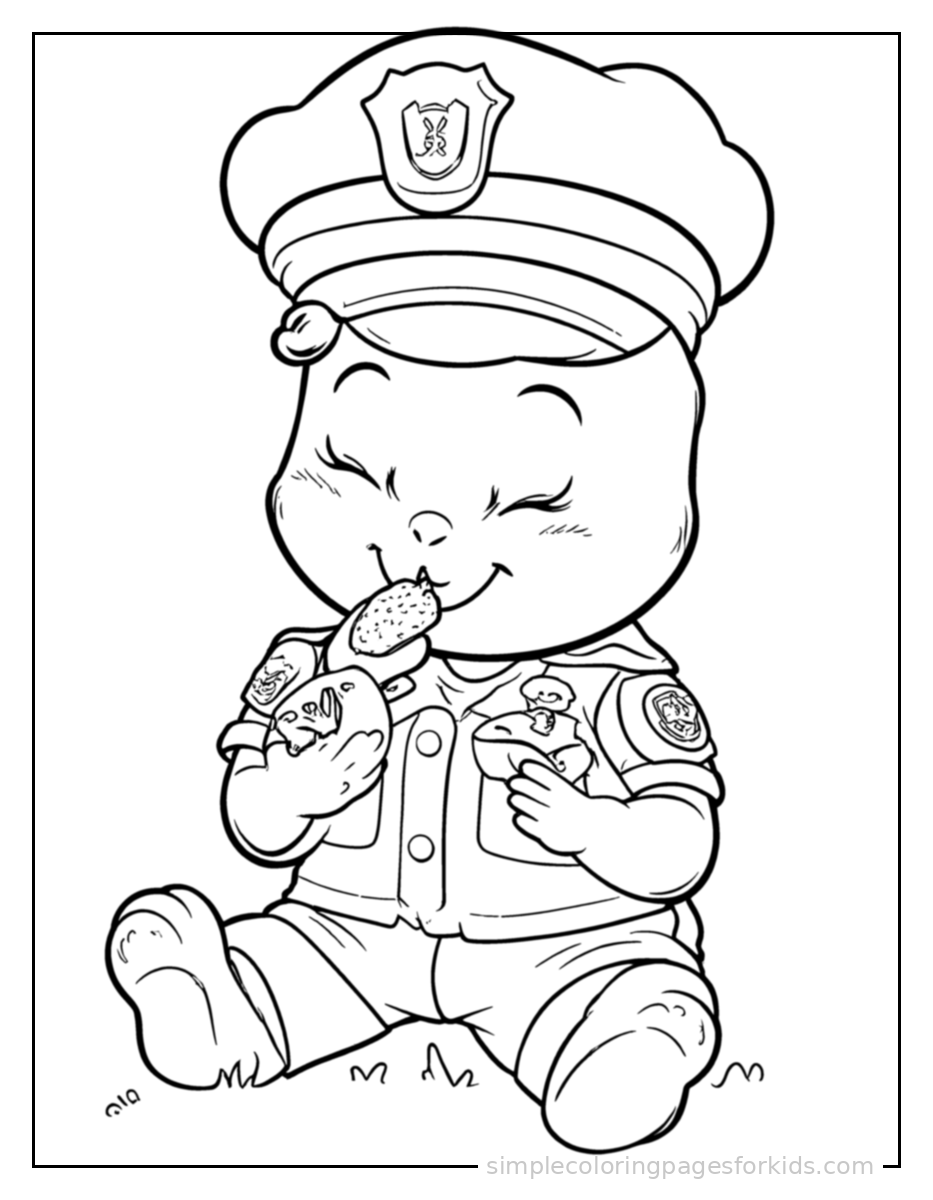 Printable police officer coloring page for kids