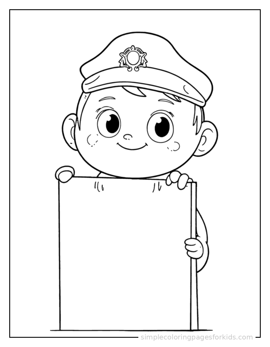 Printable police officer coloring page for kids