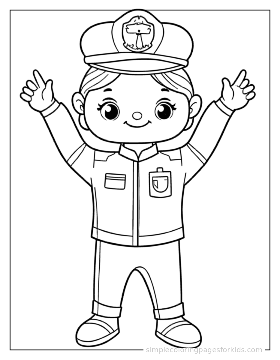 Printable police officer coloring page for kids