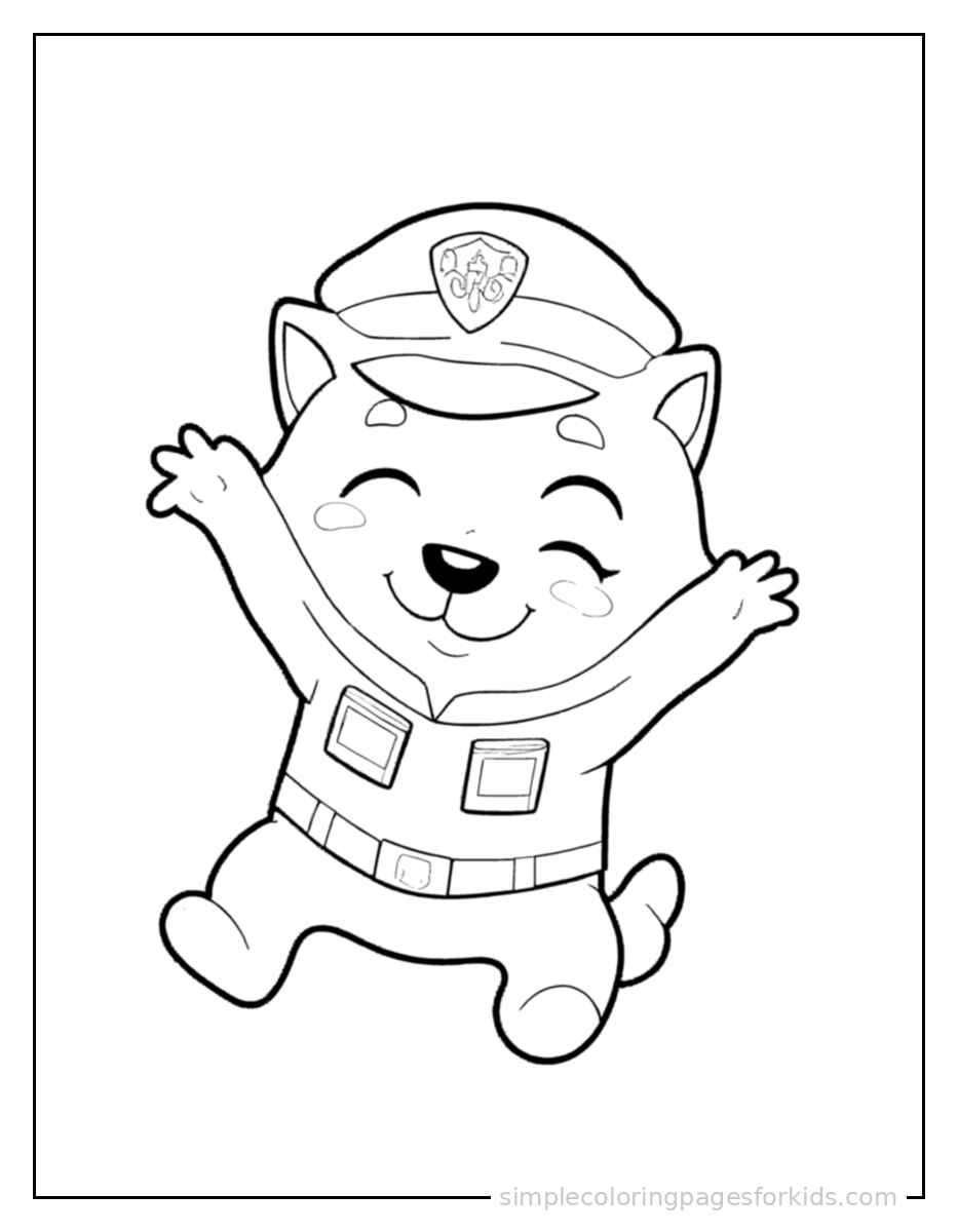 Printable police officer coloring page for kids