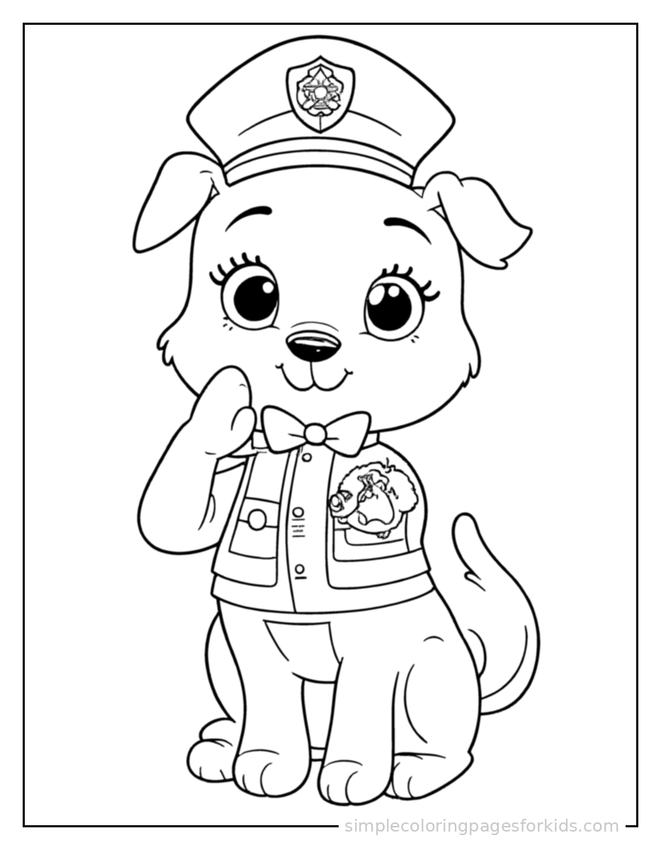 Printable police officer coloring page for kids
