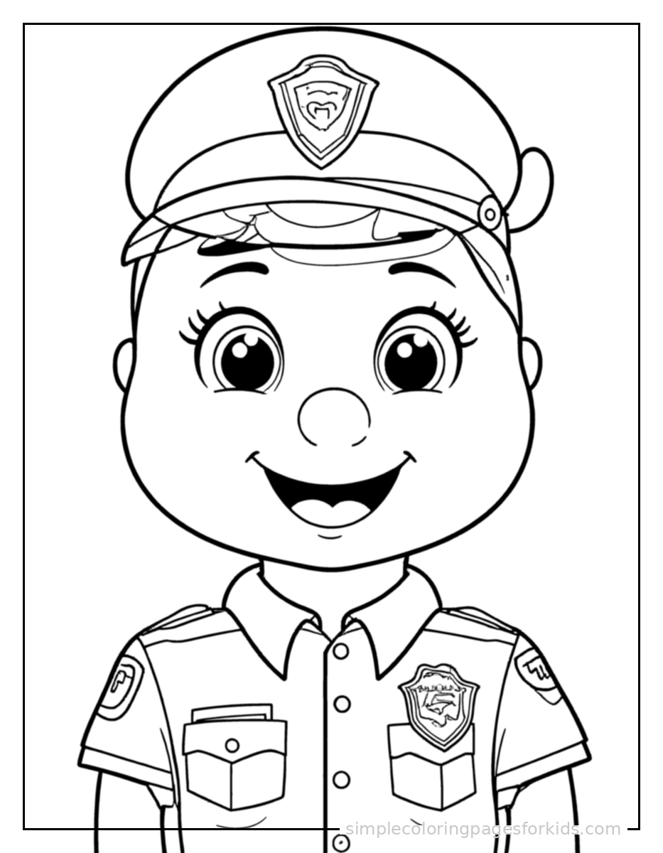 Printable police officer coloring page for kids