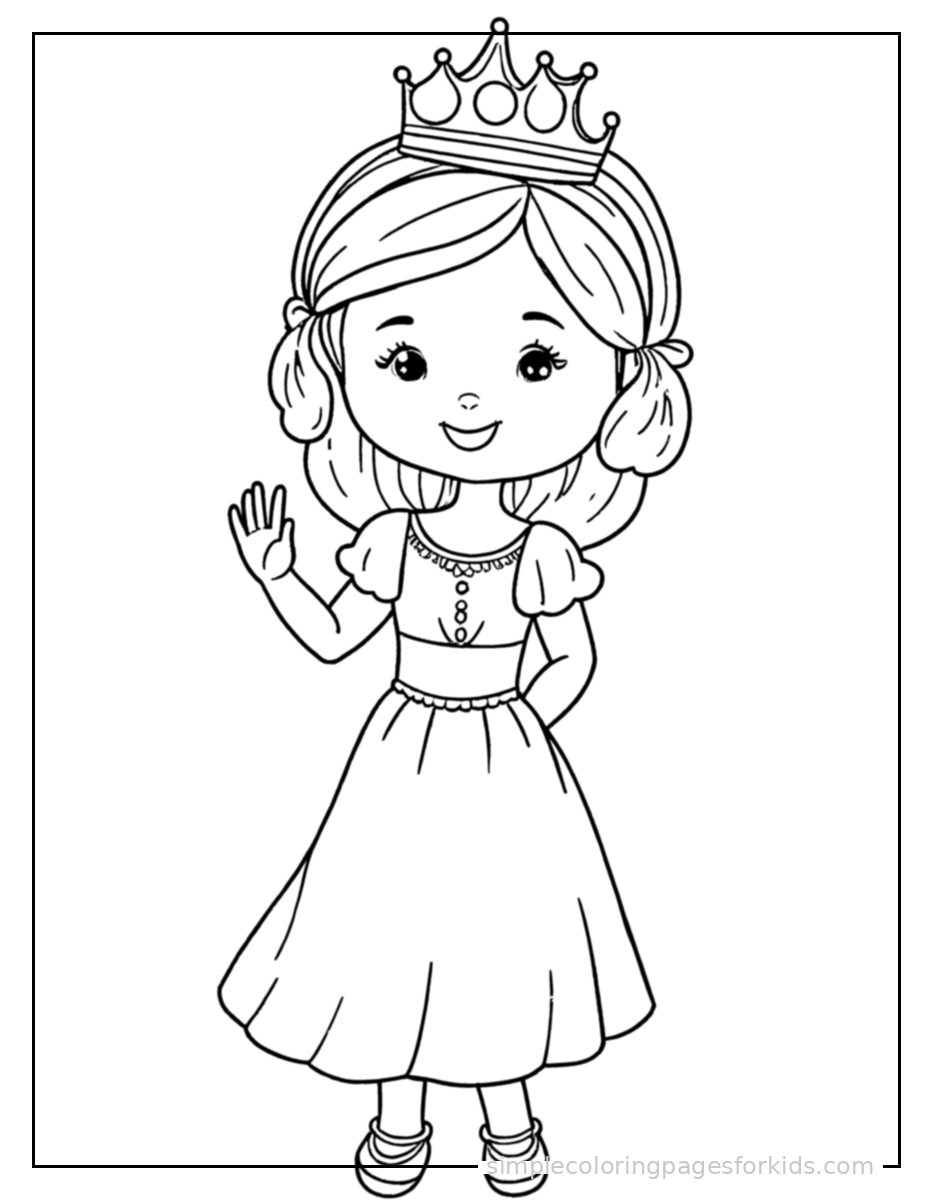 Printable princess coloring page for kids
