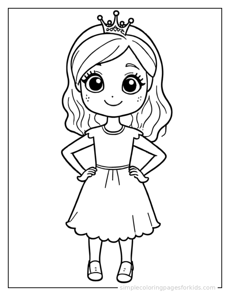 Printable princess coloring page for kids