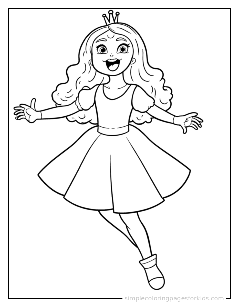 Printable princess coloring page for kids