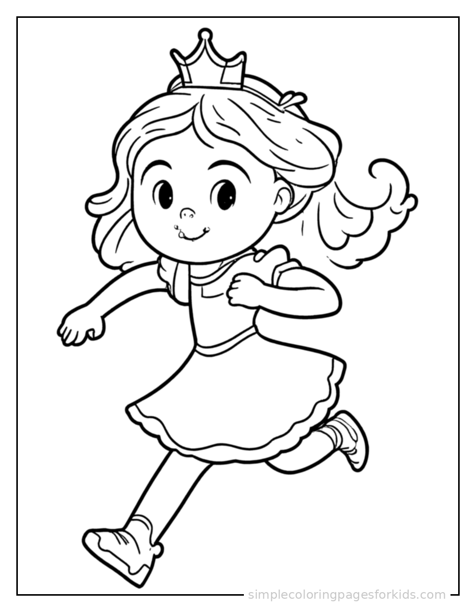 Printable princess coloring page for kids