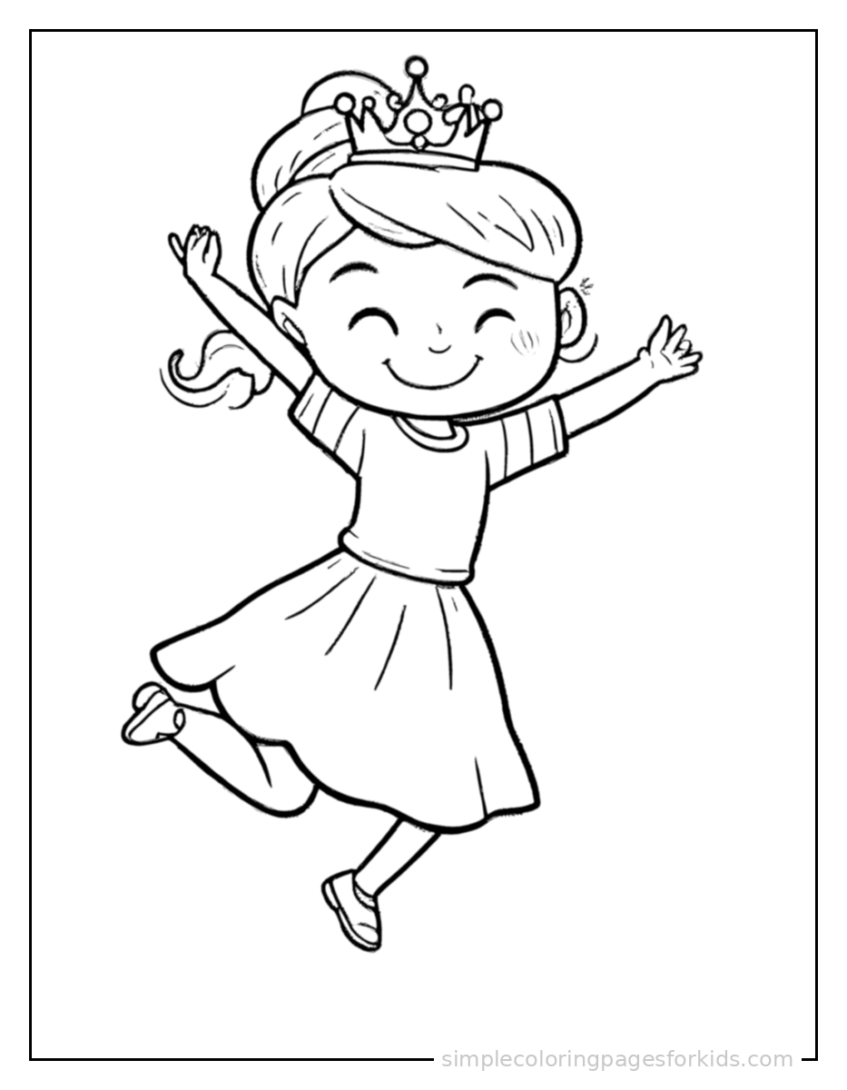 Printable princess coloring page for kids