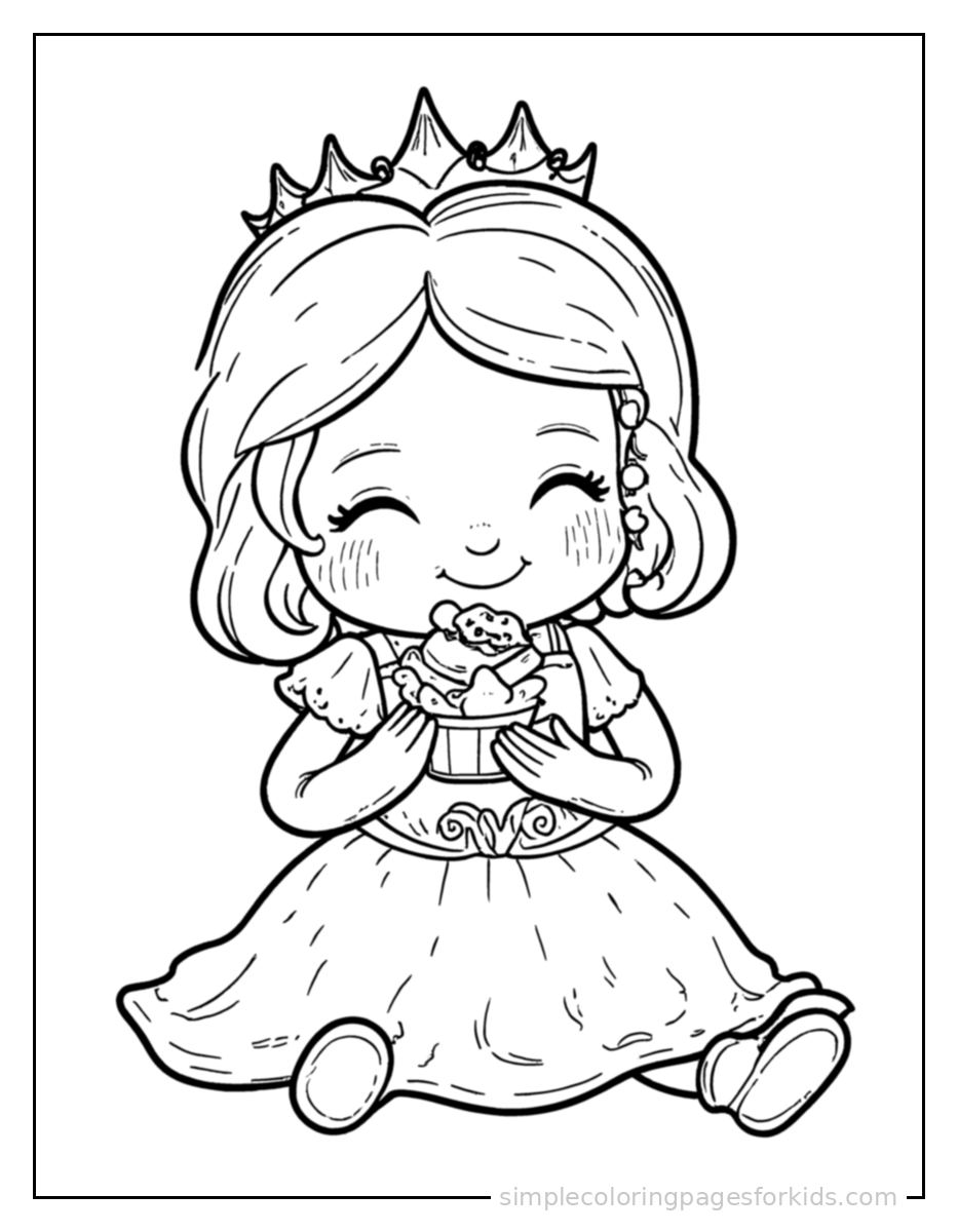 Printable princess coloring page for kids
