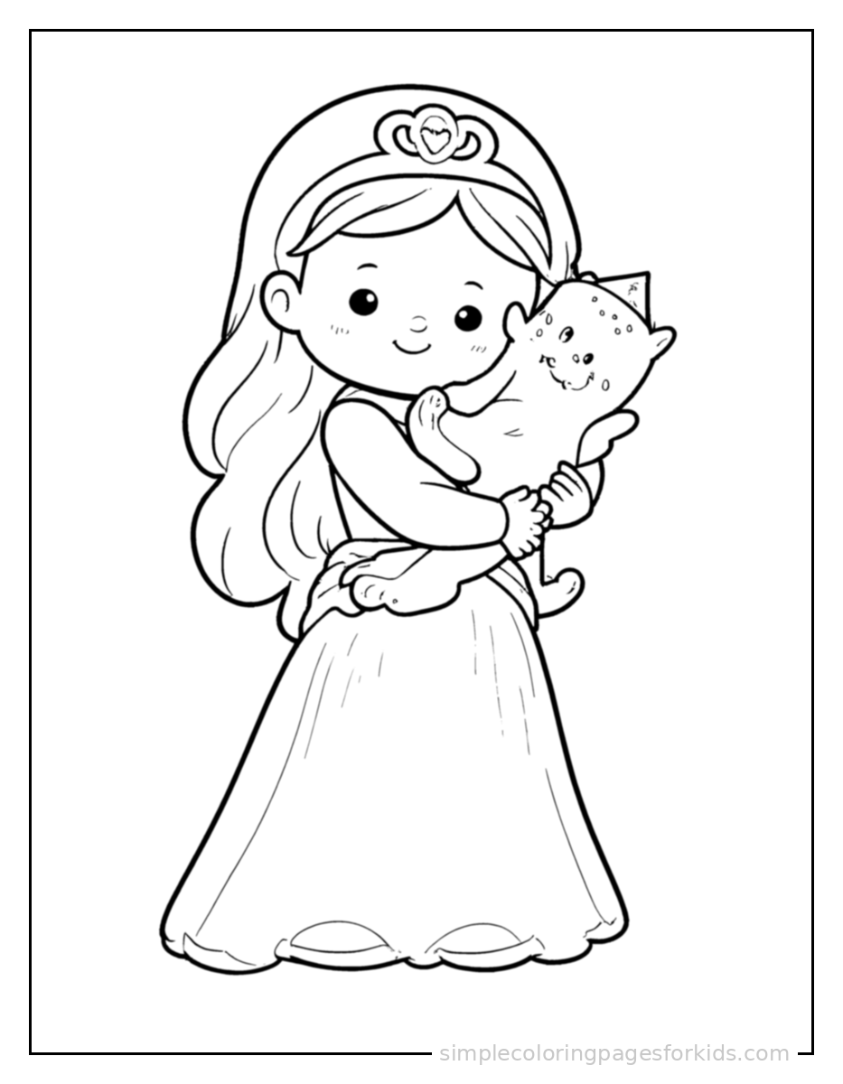 Printable princess coloring page for kids