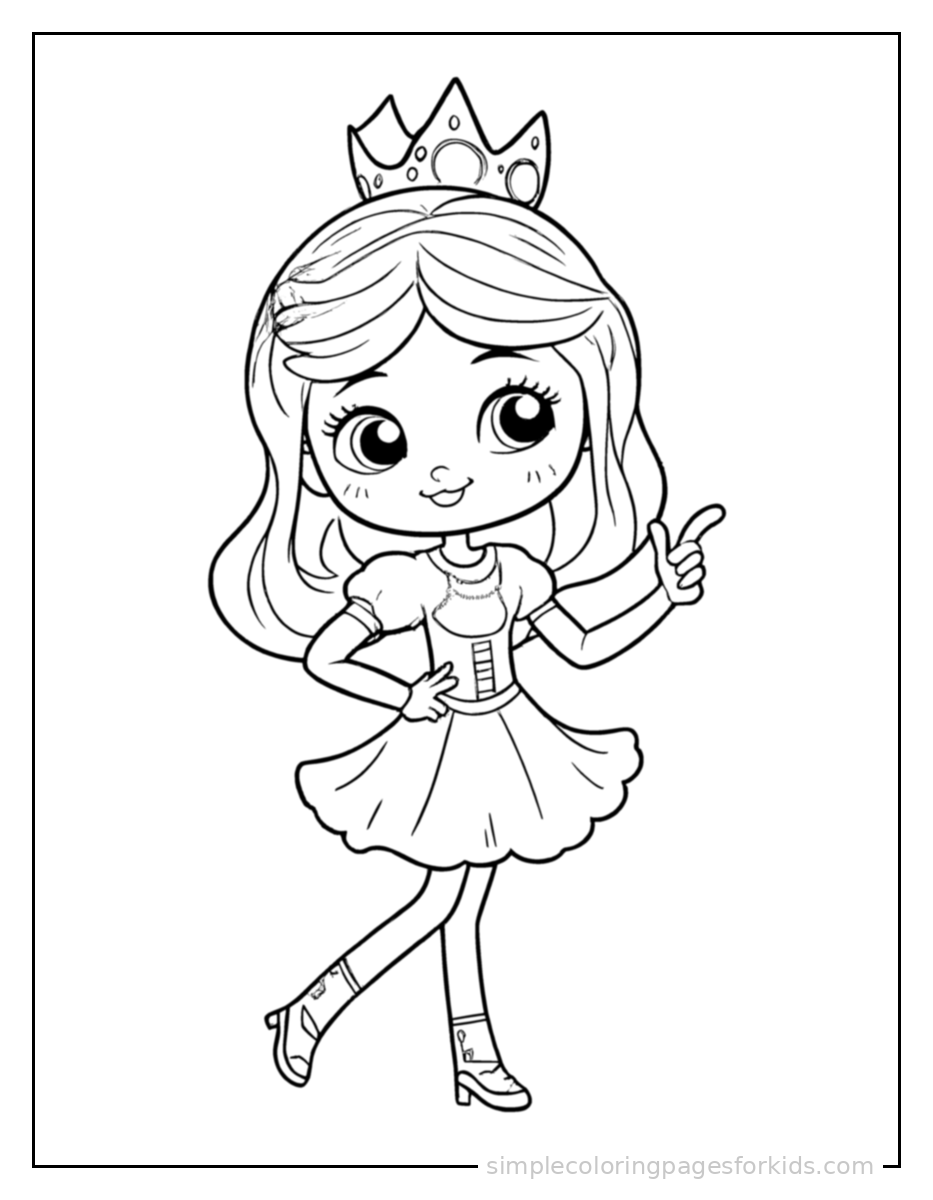 Printable princess coloring page for kids