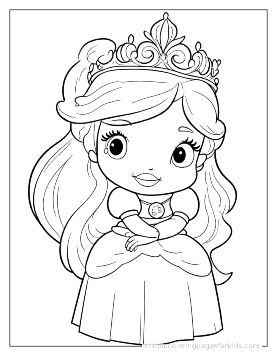 Printable princess coloring page for kids