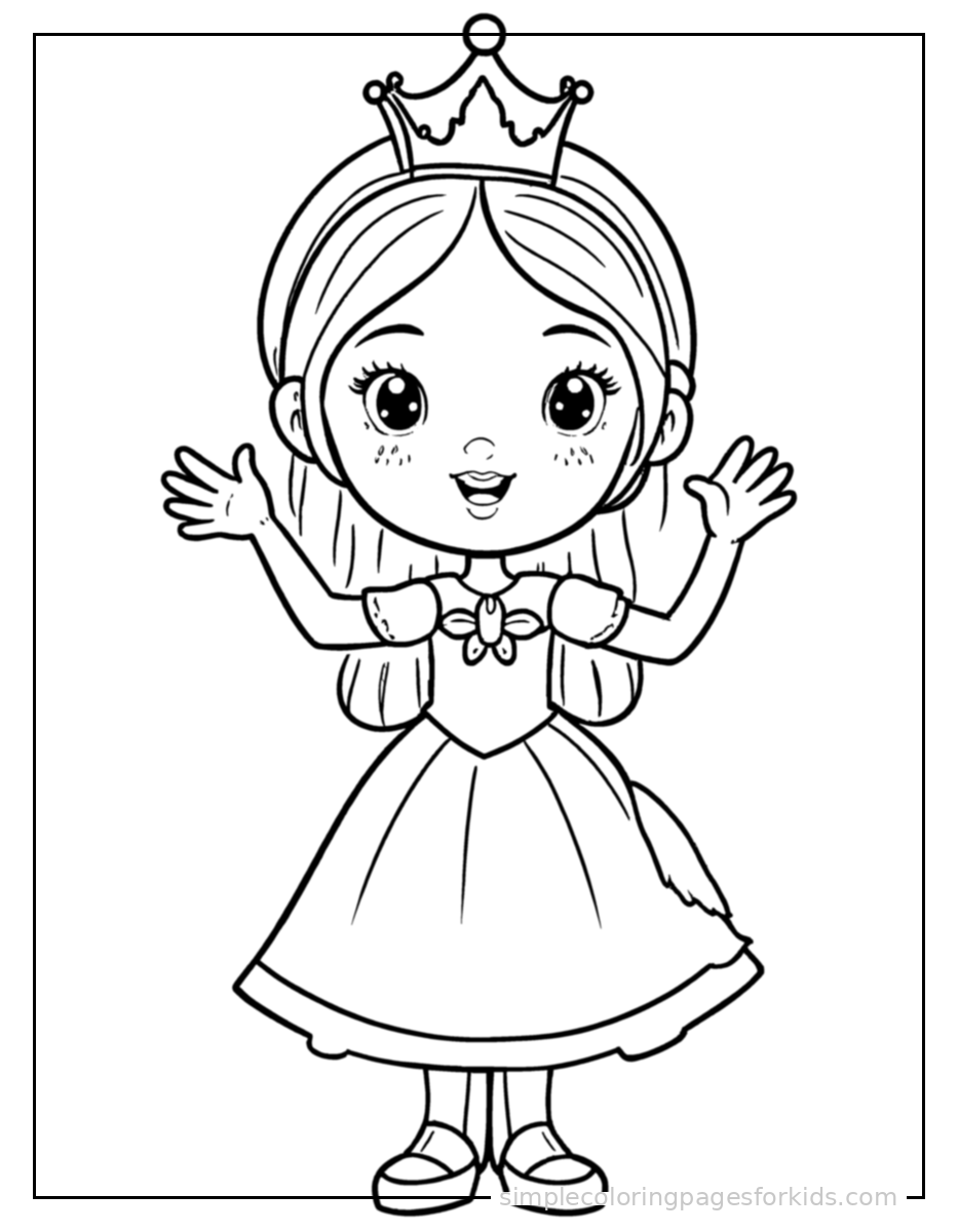 Printable princess coloring page for kids