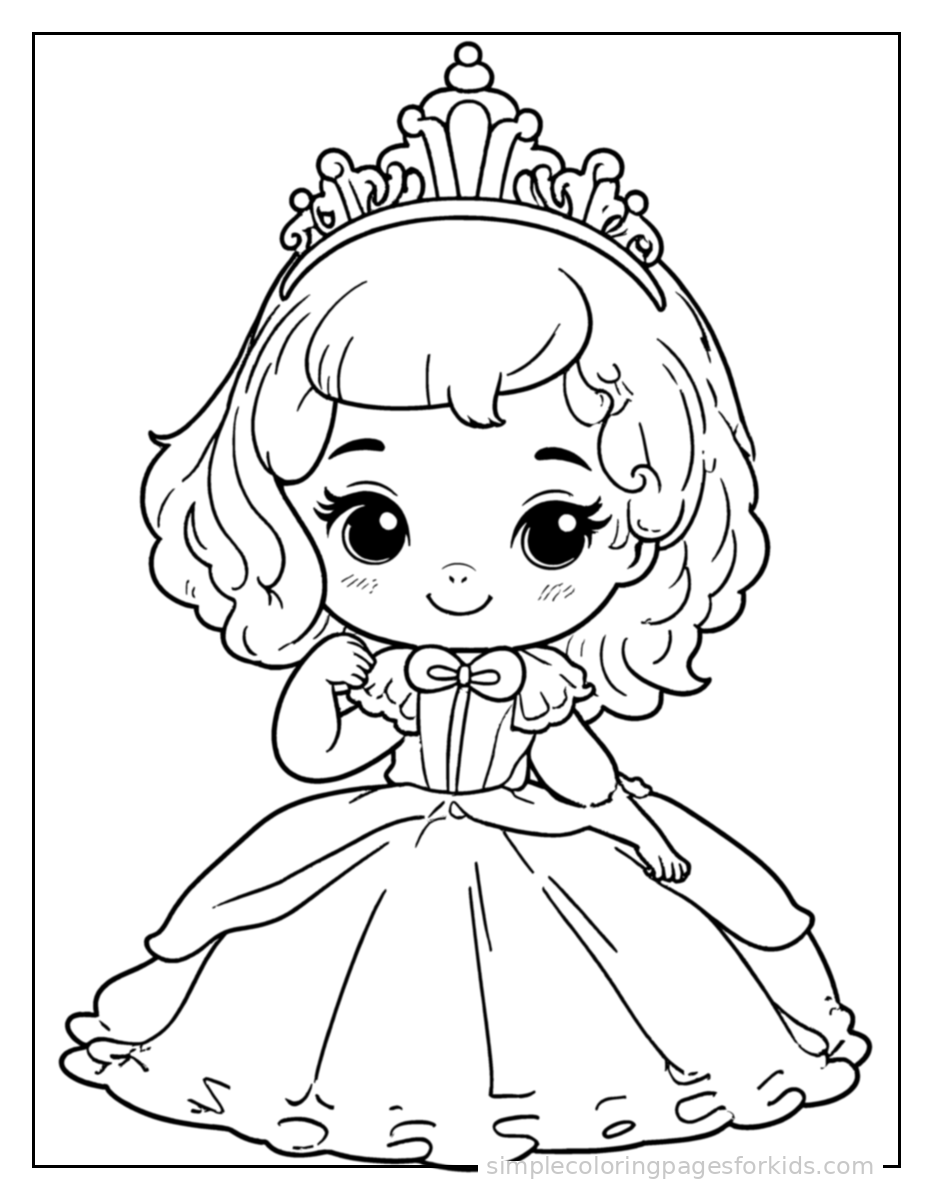 Printable princess coloring page for kids