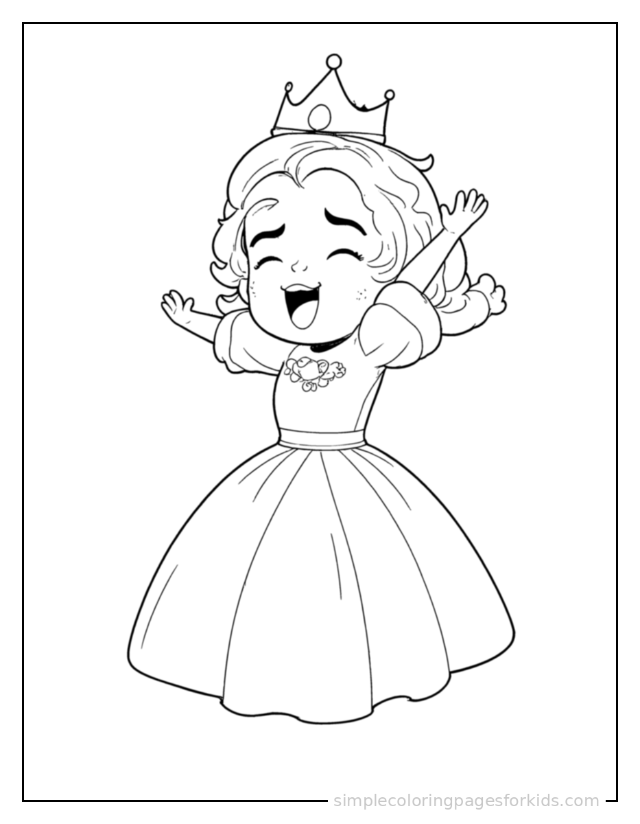 Printable princess coloring page for kids