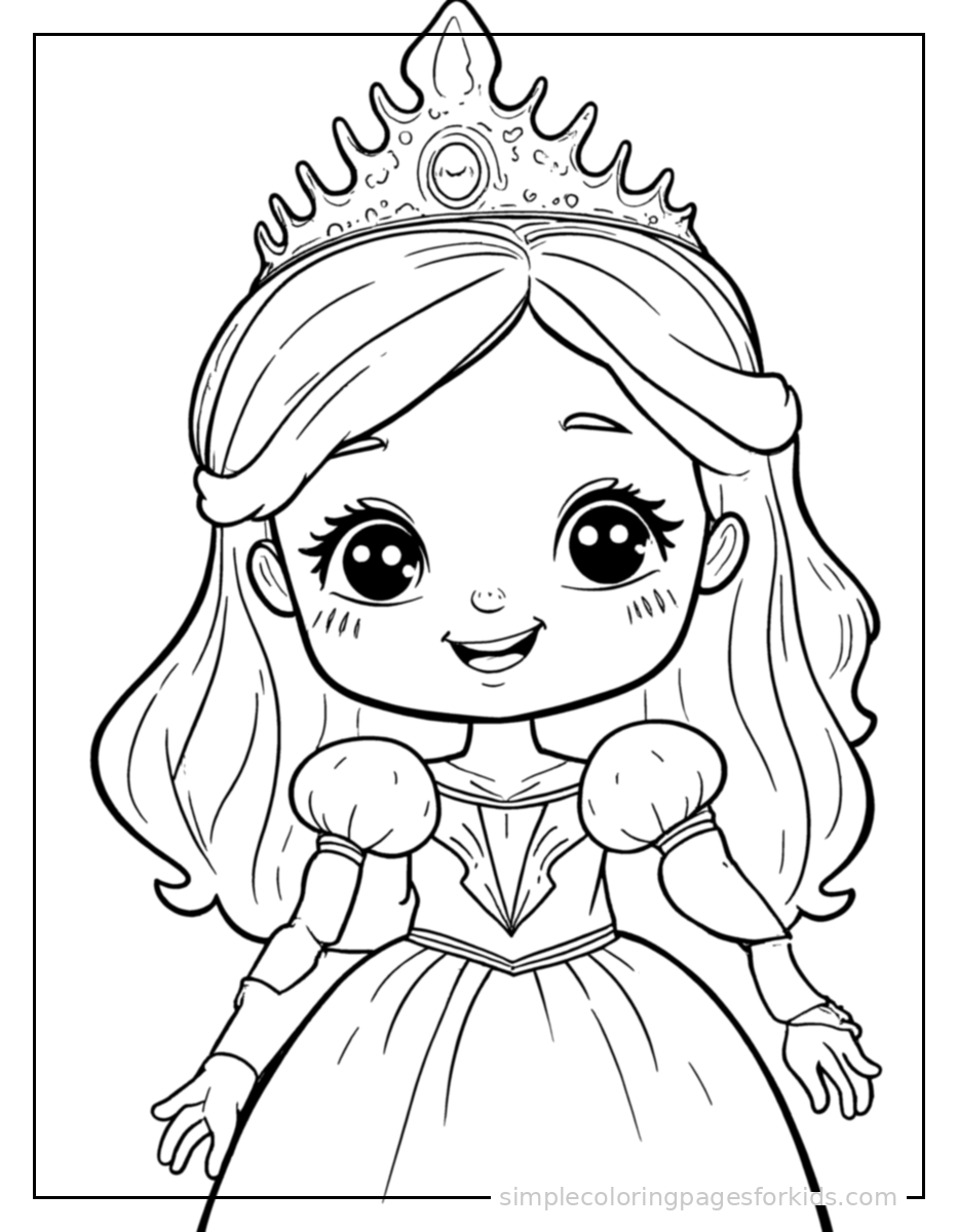 Printable princess coloring page for kids